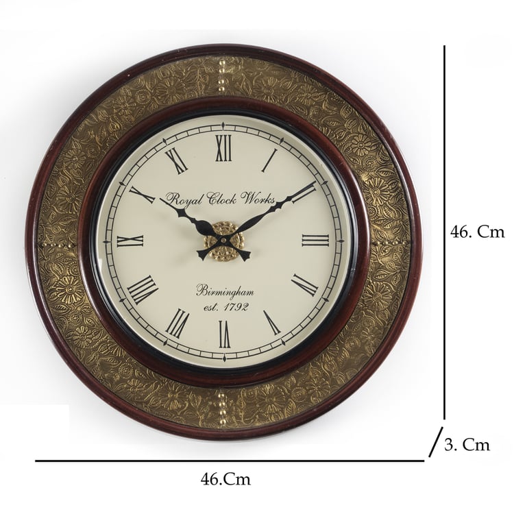 VEDAS Idika Heritage Metal Wall Clock - 46 cm