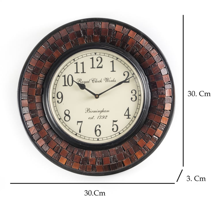VEDAS Pahal Heritage Wooden Wall Clock - 30 cm