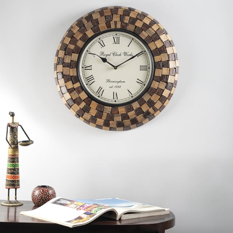 VEDAS Tisya Heritage Wooden Wall Clock - 30 cm