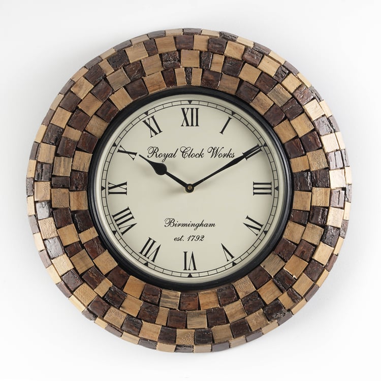 VEDAS Tisya Heritage Wooden Wall Clock - 30 cm