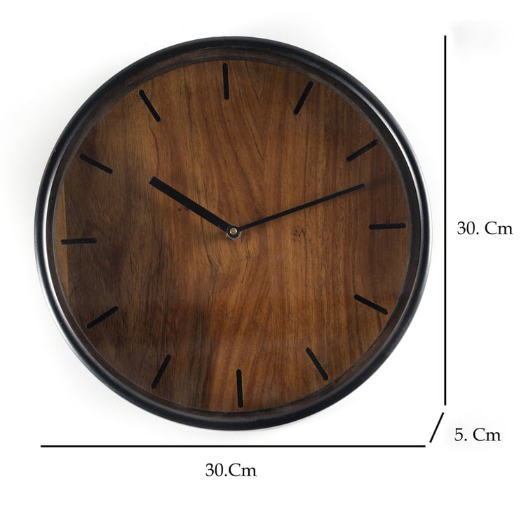 VEDAS Zoya Wooden Wall Clock - 30cm