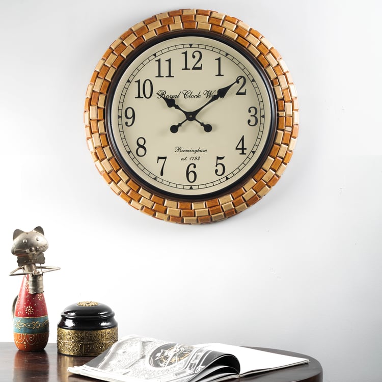 VEDAS Jivan Heritage Wooden Wall Clock - 61cm