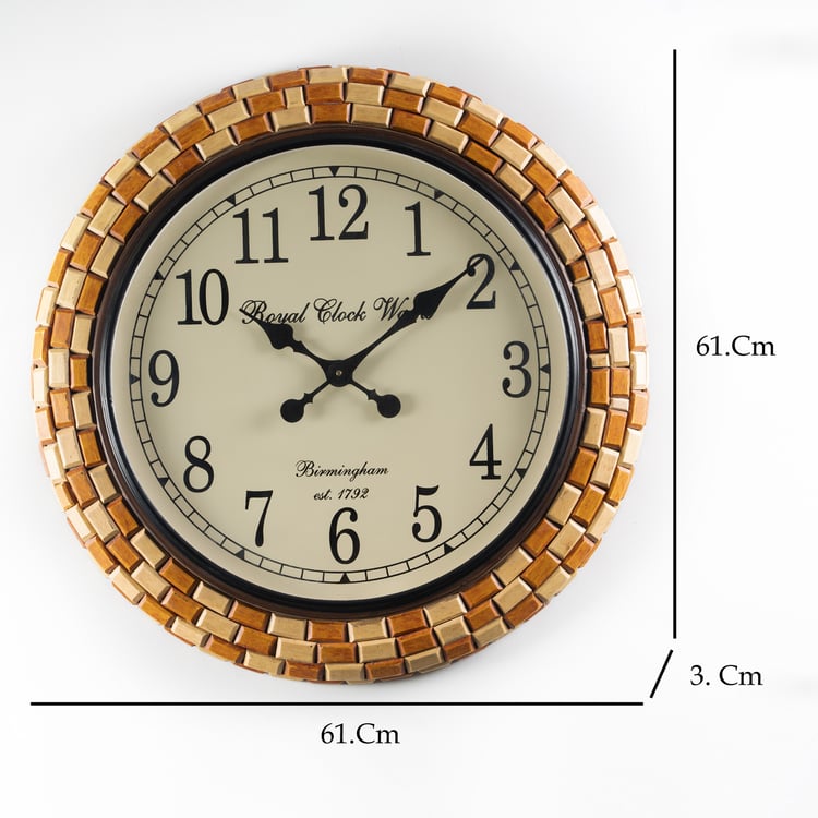VEDAS Jivan Heritage Wooden Wall Clock - 61cm