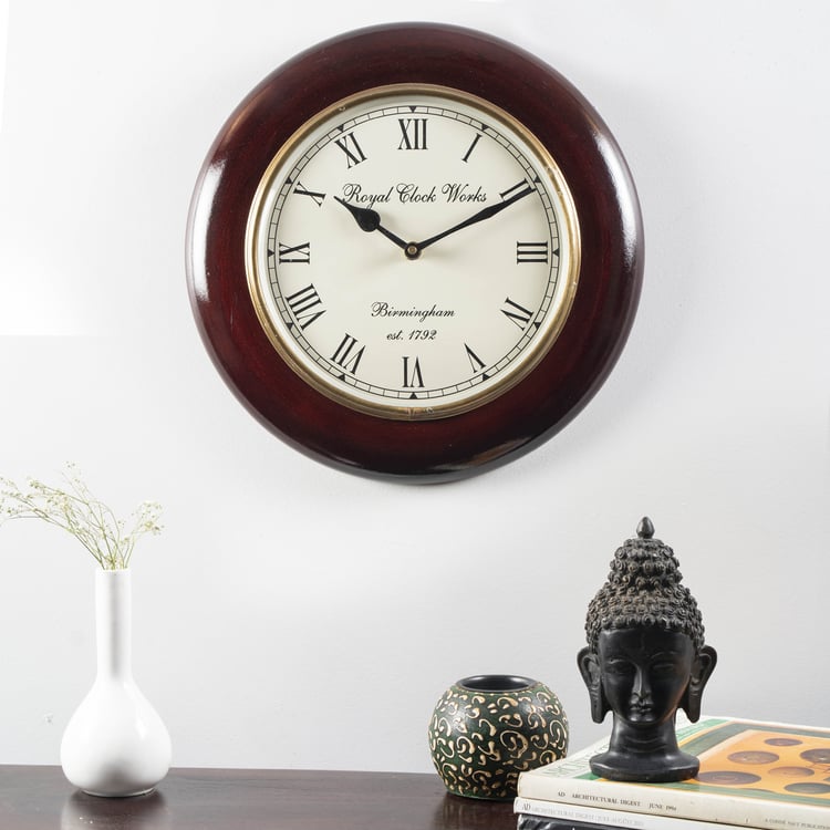VEDAS Hardik Heritage Wooden Wall Clock - 30 cm
