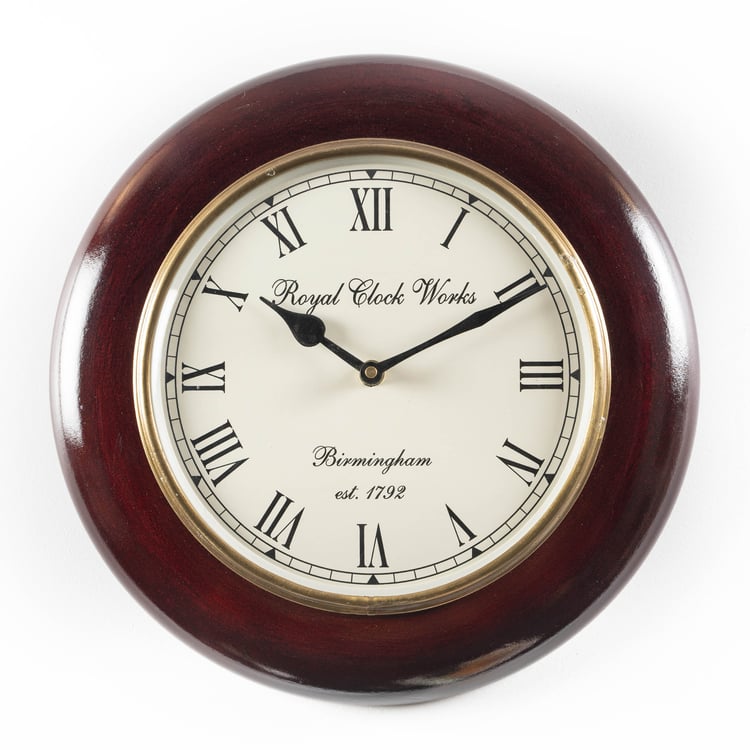 VEDAS Hardik Heritage Wooden Wall Clock - 30 cm