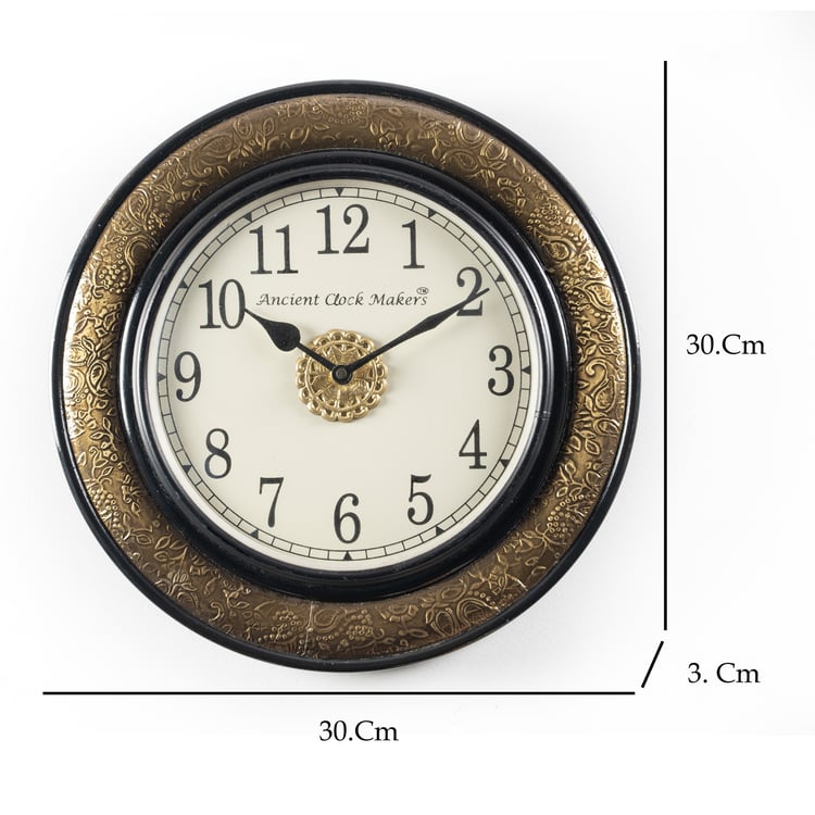 VEDAS Anay Heritage Metal Wall Clock - 30 cm