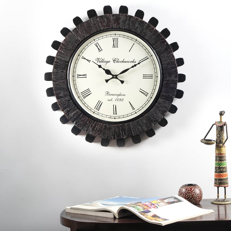VEDAS Vedika Heritage Wooden Wall Clock - 46cm