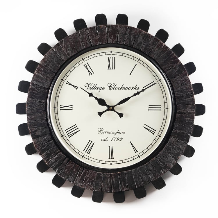 VEDAS Vedika Heritage Wooden Wall Clock - 46cm