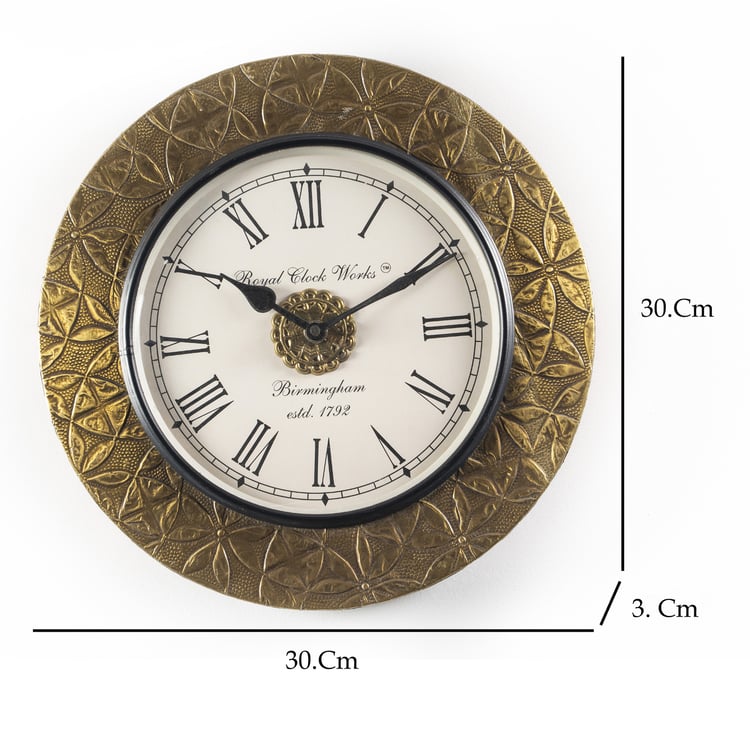 VEDAS Wheel Metal Wall Clock - 30cm