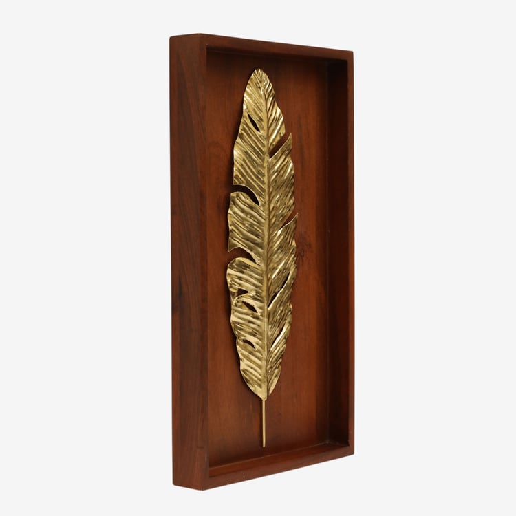 VEDAS Emily Wooden Leaf Wall Accent