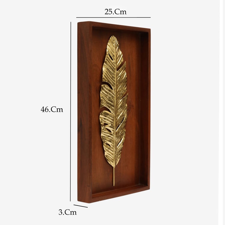 VEDAS Emily Wooden Leaf Wall Accent