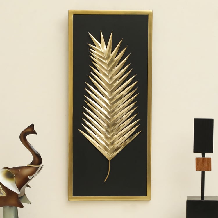 VEDAS Tropical Metal Palm Leaf Left Wall Accent