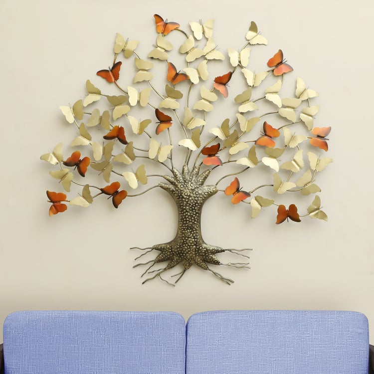 VEDAS Paarvi Metal Butterfly Tree Wall Accent