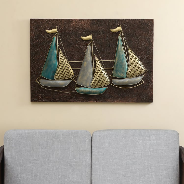 VEDAS Perry Metal Boat On Board Wall Accent