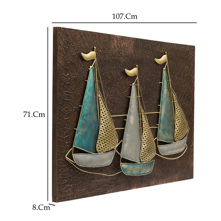 VEDAS Perry Metal Boat On Board Wall Accent