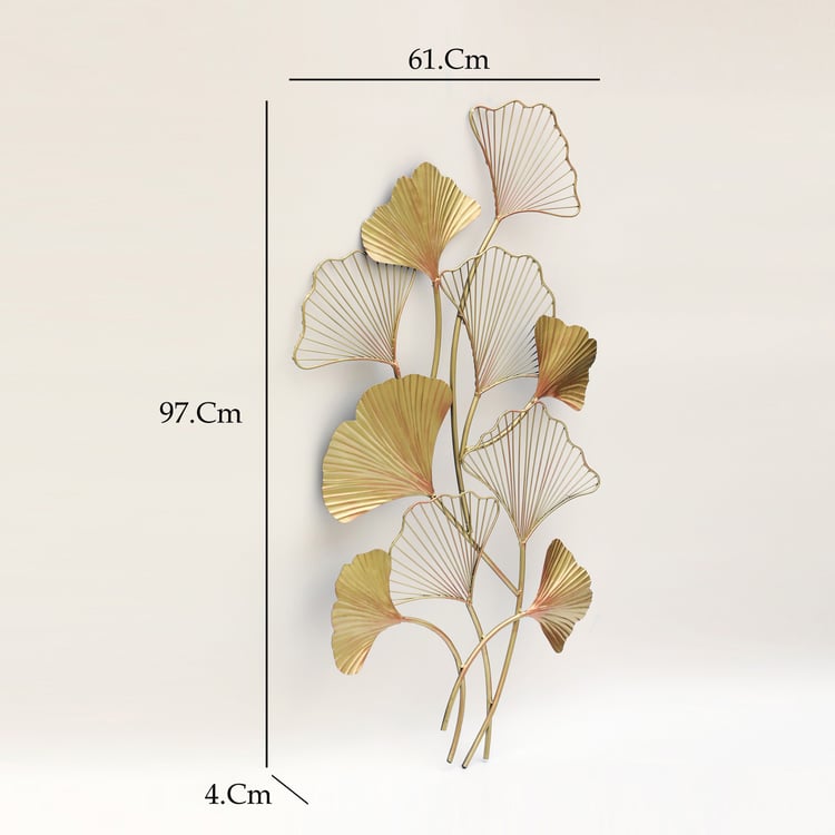 VEDAS Bayleen Metal Ginko Leaf Wall Accent