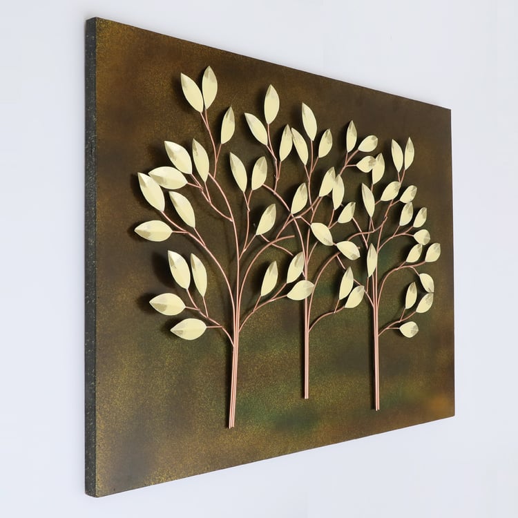 VEDAS Sol Metal Tree on Board Wall Accent