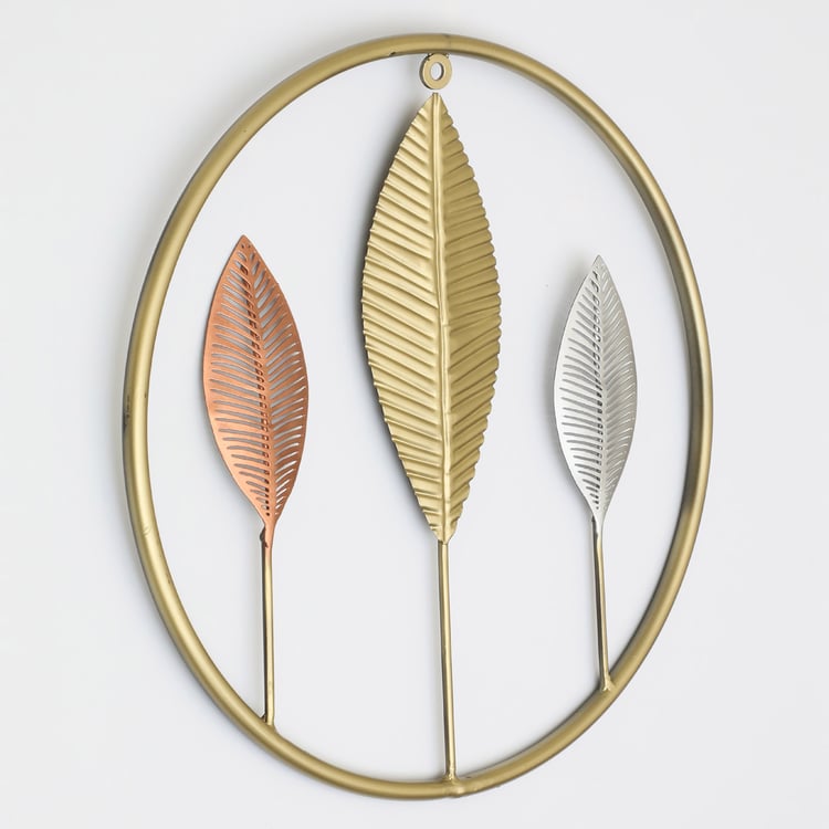 VEDAS Lucky Metal Leaf Wall Accent