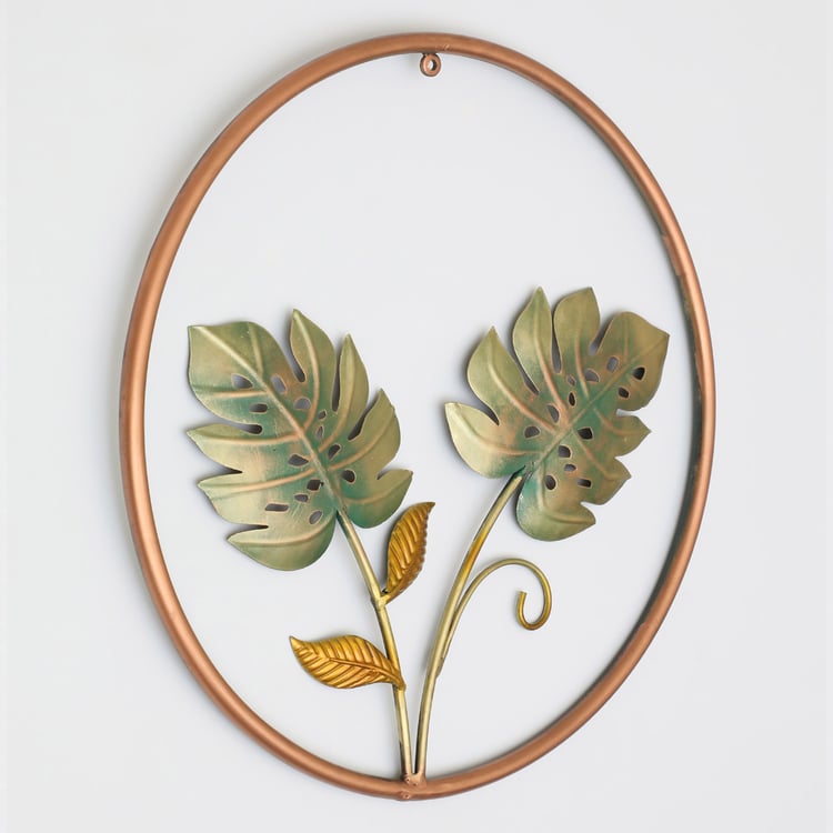 VEDAS Metal Bai Leaf Wall Accent