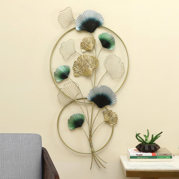 VEDAS Sashi Metal Ginko Leaf Wall Accent