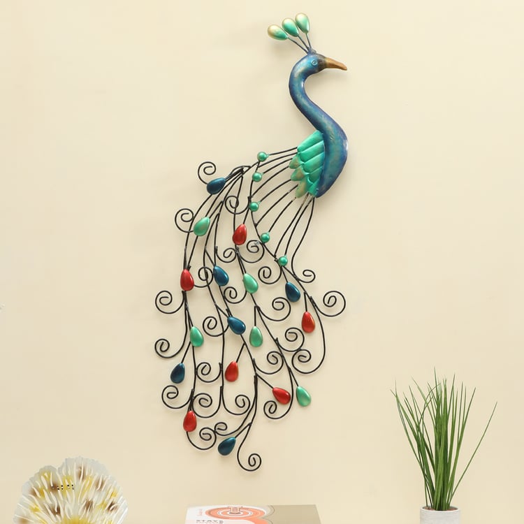 VEDAS Asher Metal Peacock Wall Accent