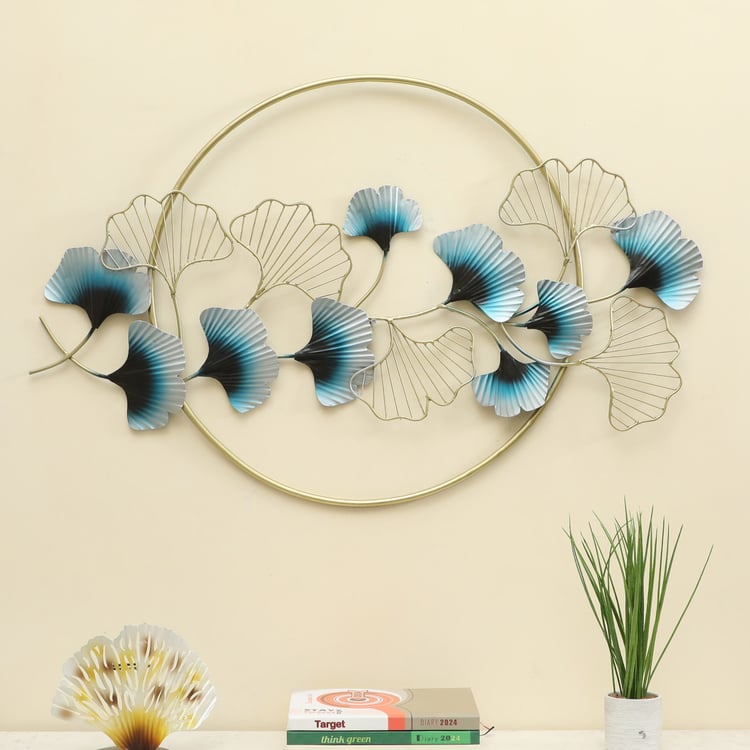 VEDAS Maanav Metal Ginko Leaf Wall Accent