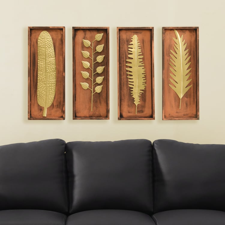 VEDAS Set of 4 Metal Titan Tally Palm Hale Wall Accents