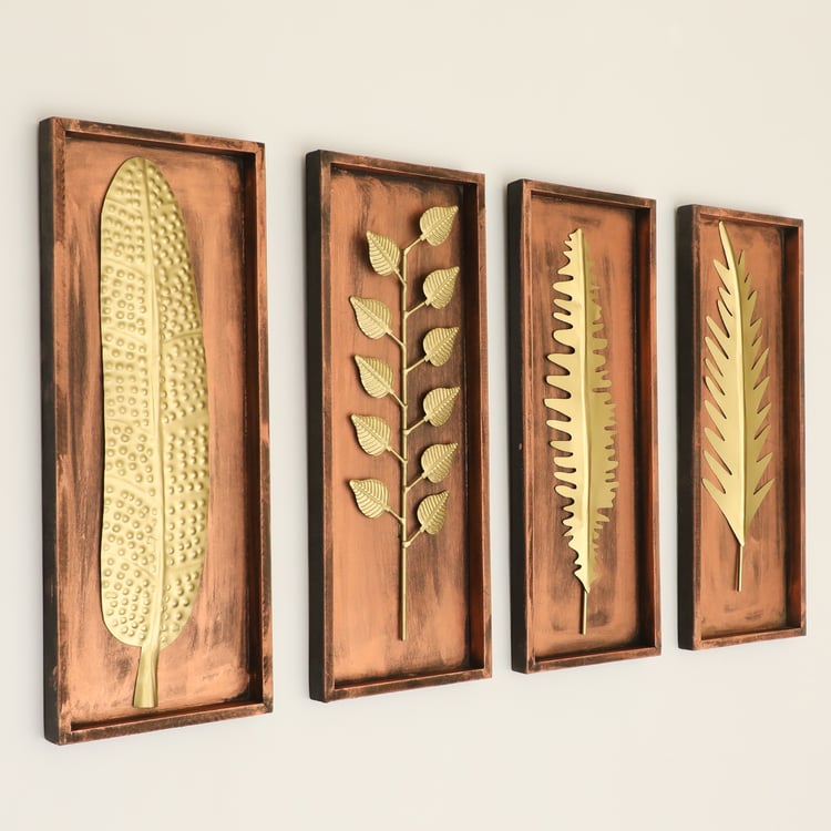 VEDAS Set of 4 Metal Titan Tally Palm Hale Wall Accents