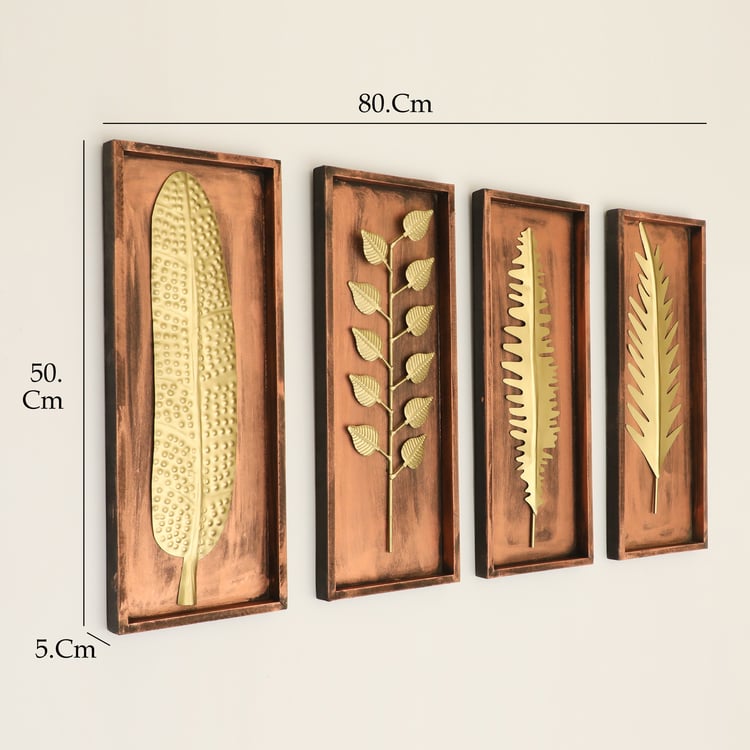 VEDAS Set of 4 Metal Titan Tally Palm Hale Wall Accents