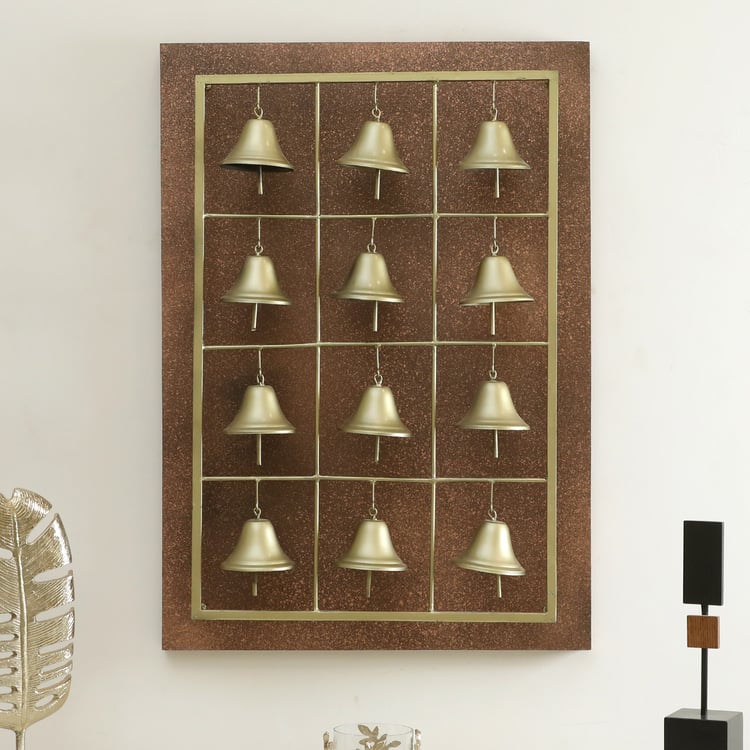 VEDAS Metal Toran Bell Wall Accent