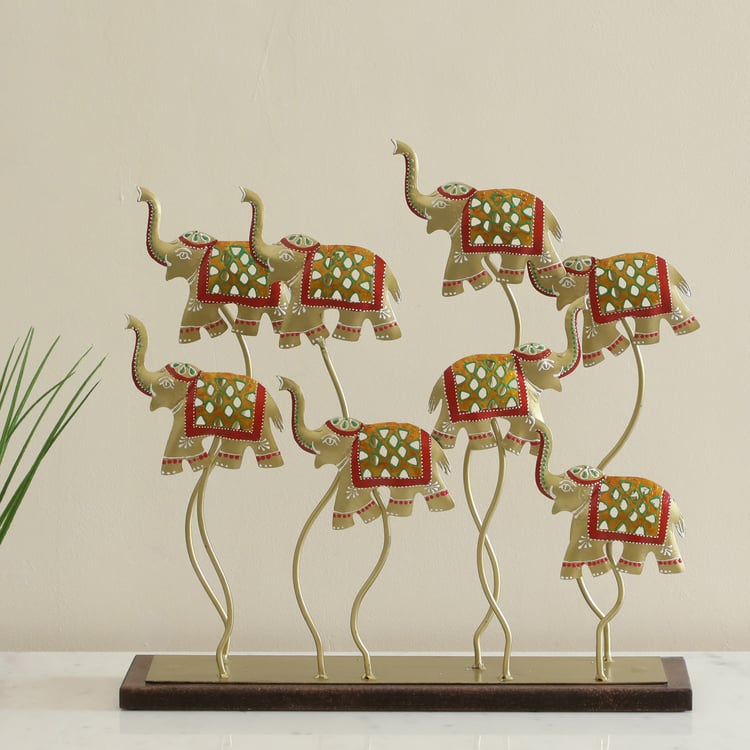 VEDAS Metal Royal Elephant Table Accent