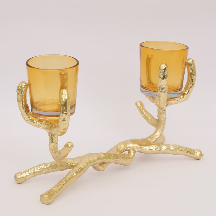 VEDAS Set of 2 Metal T-Light Holders