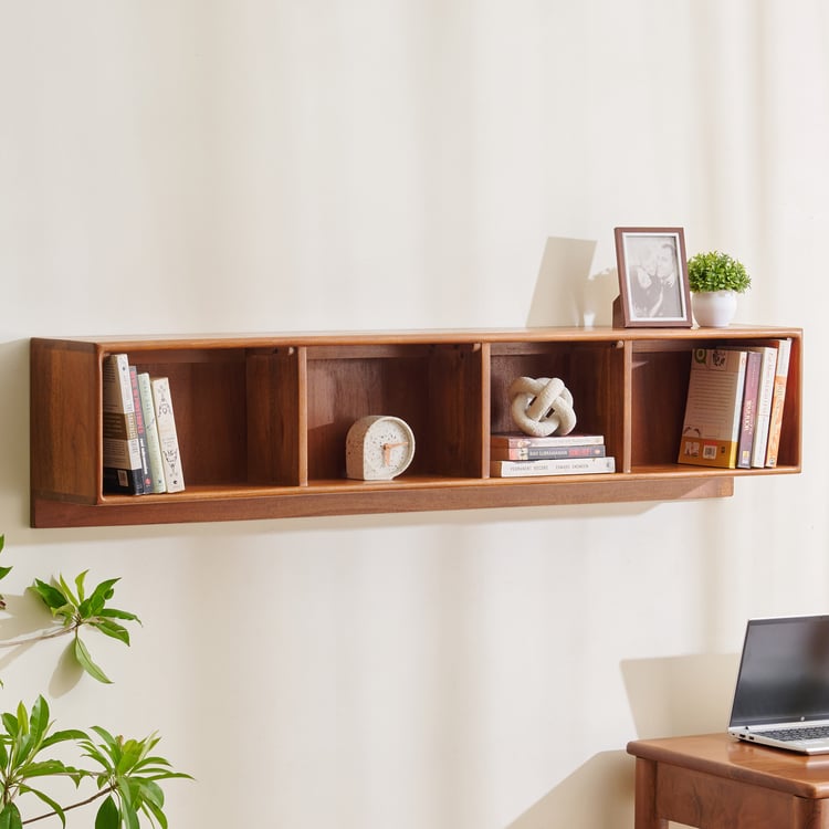 Amanda Acacia Wood Media Wall Unit - Brown