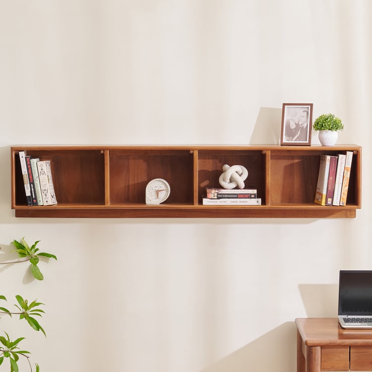 Amanda Acacia Wood Media Wall Unit - Brown