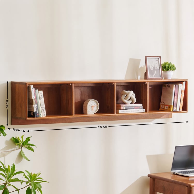 Amanda Acacia Wood Media Wall Unit - Brown