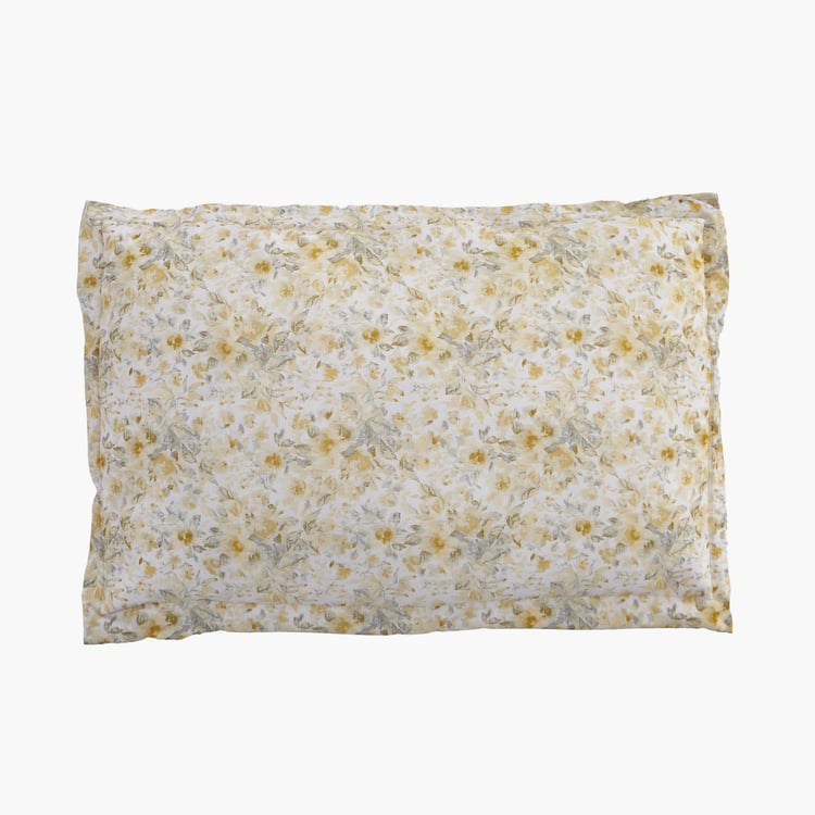 Oxford Doeskin Set of Floral Print Pillow Covers -70x45cm