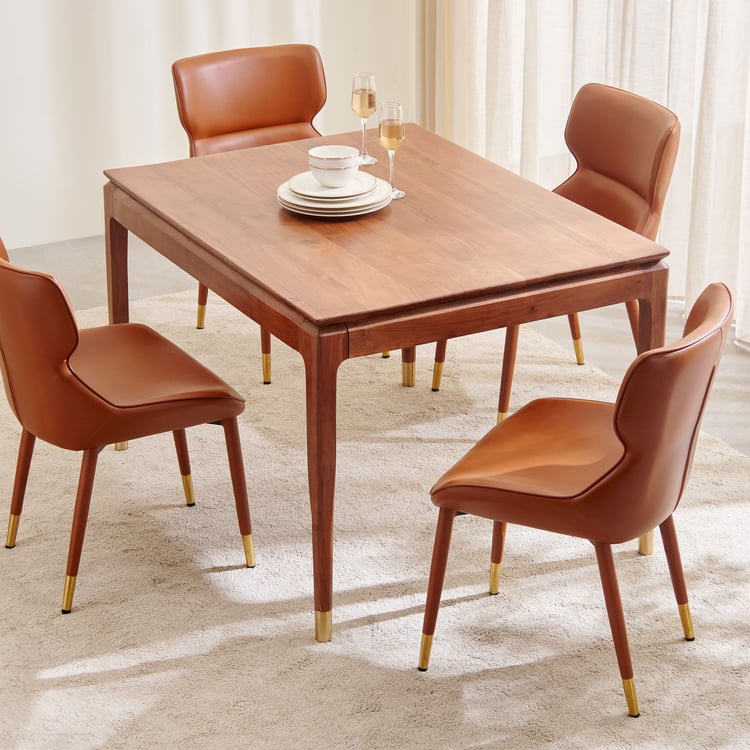 Amanda Solid Wood 4-Seater Dining Table - Teak