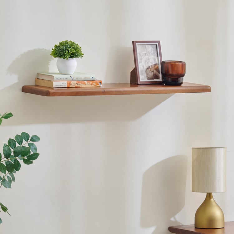 Amanda Solid Wood Floating Wall Shelf - Teak