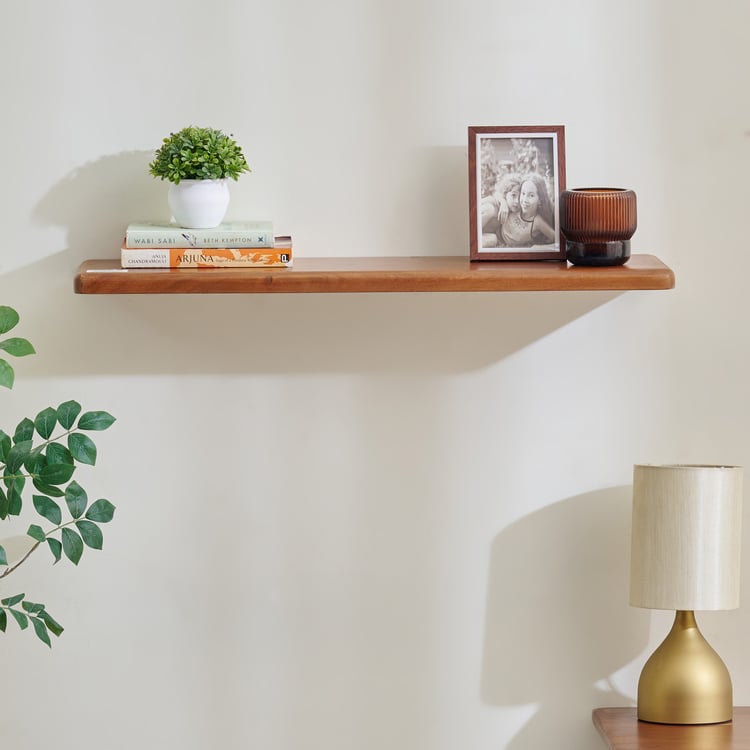 Amanda Solid Wood Floating Wall Shelf - Teak