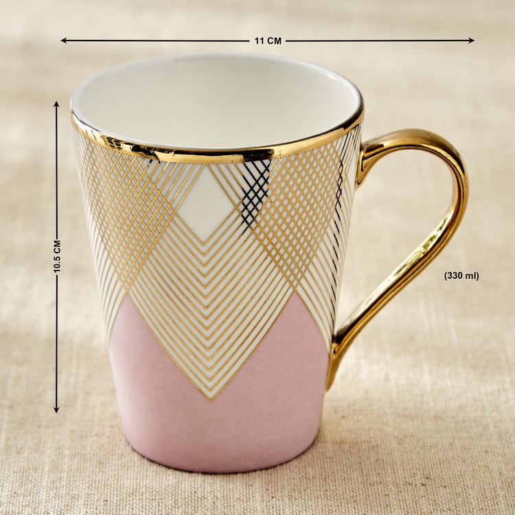 Teresa Zeno Chevron Zing Bone China Printed Mug - 330ml