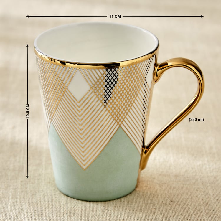 Teresa Zeno Chevron Zing Bone China Printed Mug - 330ml