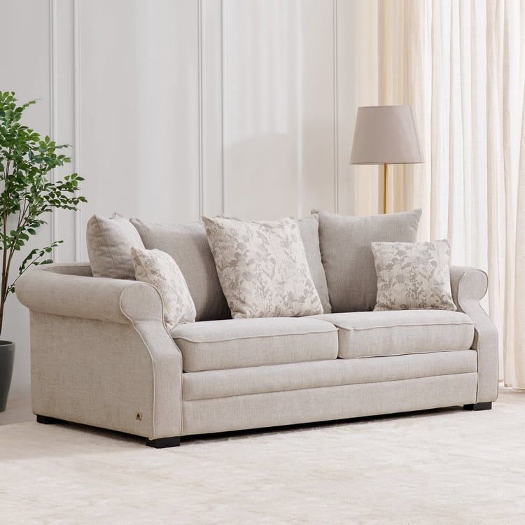 Botanical NXT Fabric 3-Seater Sofa with Cushions - Beige