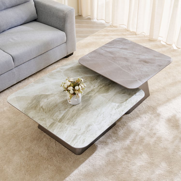 Zeal Ceramic Top Set of 2 Coffee Tables - Grey