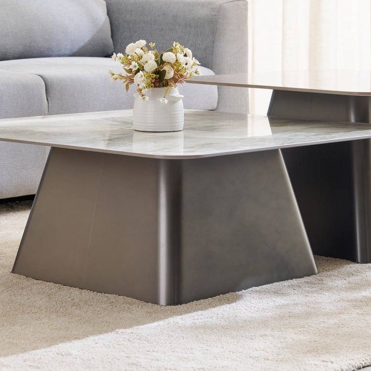 Zeal Ceramic Top Set of 2 Coffee Tables - Grey