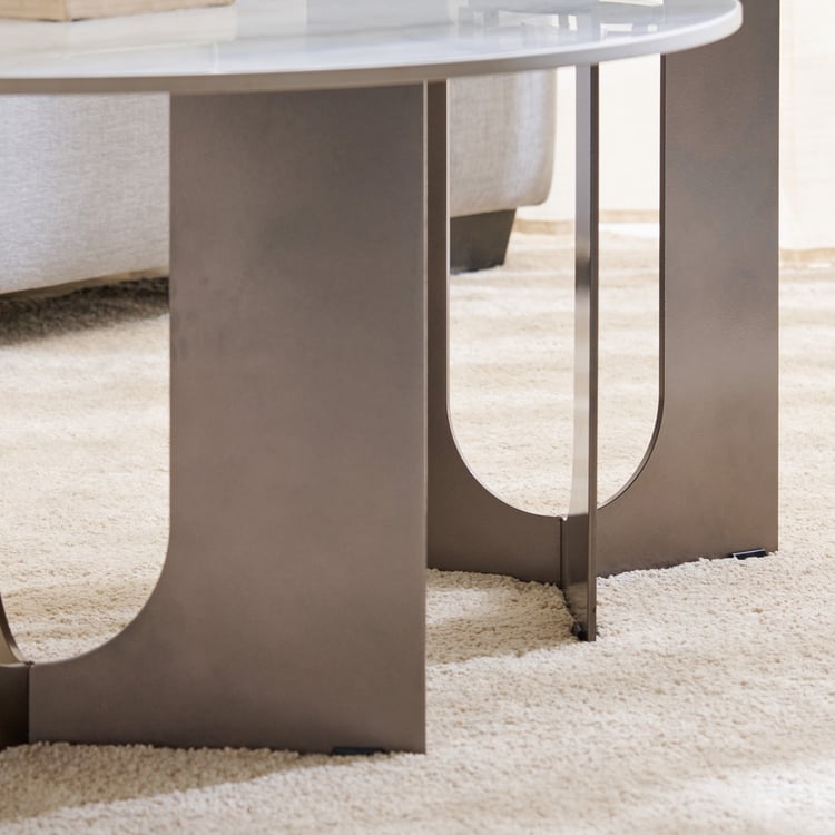 Beirut Ceramic Top Set of 2 Coffee Tables - Grey