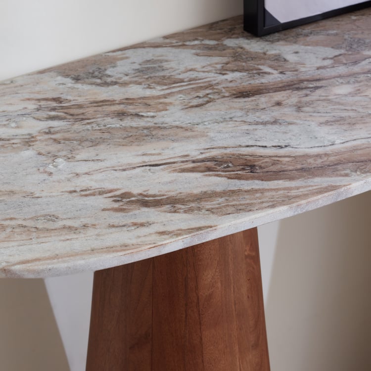 Wells Marble Top Console Table - White