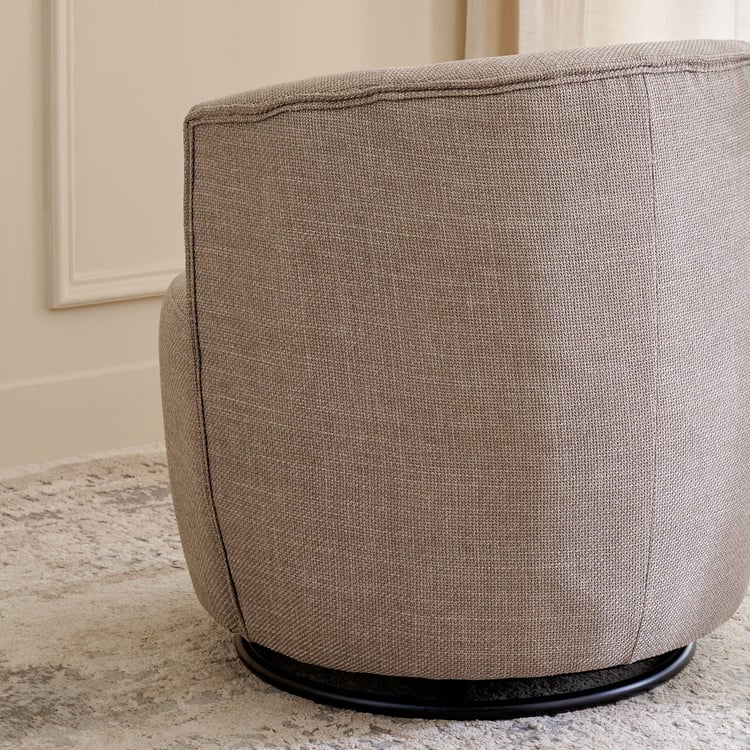 Madona Fabric Swivel Accent Chair - Biege