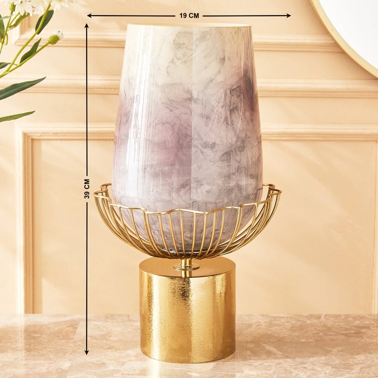 Paloma Rio Glass and Metal Vase