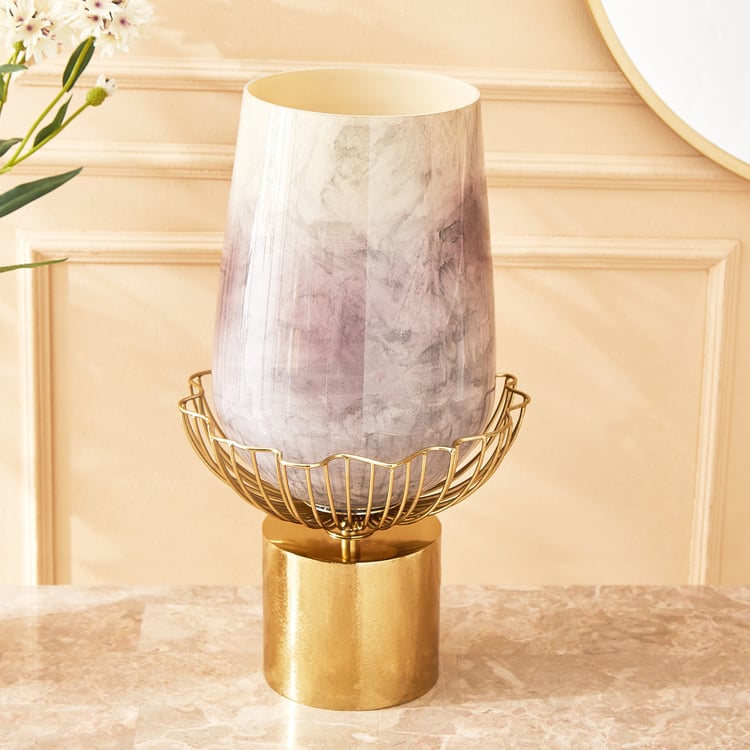 Paloma Rio Glass and Metal Vase