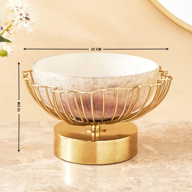 Paloma Rio Metal & Glass Decorative Bowl